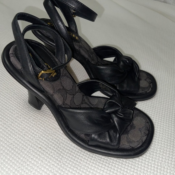 COACH QUINCEY LEATHER HEELS - Picture 5 of 7